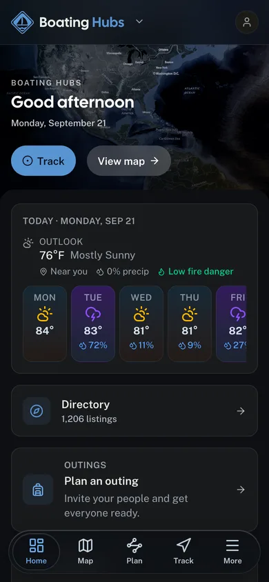 The GoHubs app dashboard
