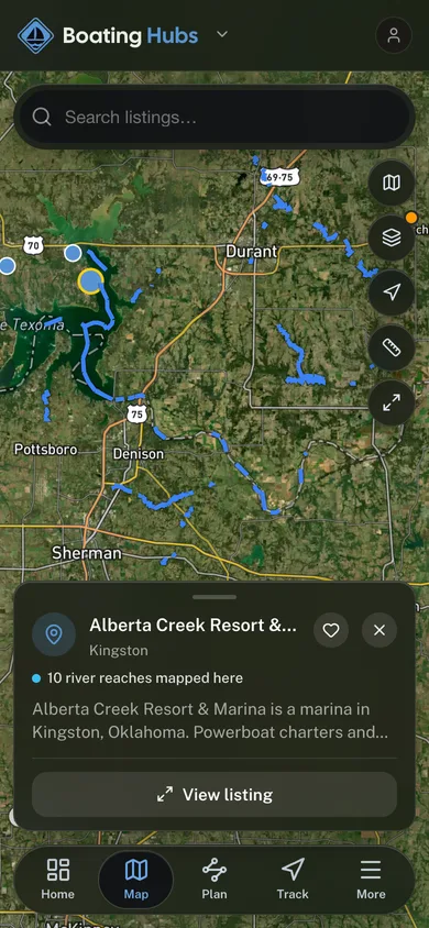 A listing open on the map in the GoHubs app